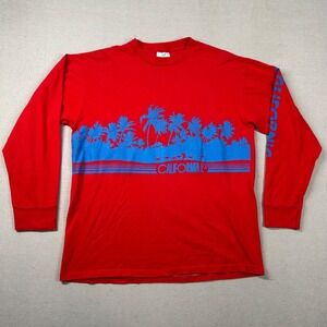 Vintage Lifestyles California Shirt Mens L Wrap Around Graphic Surfer 80s 90s